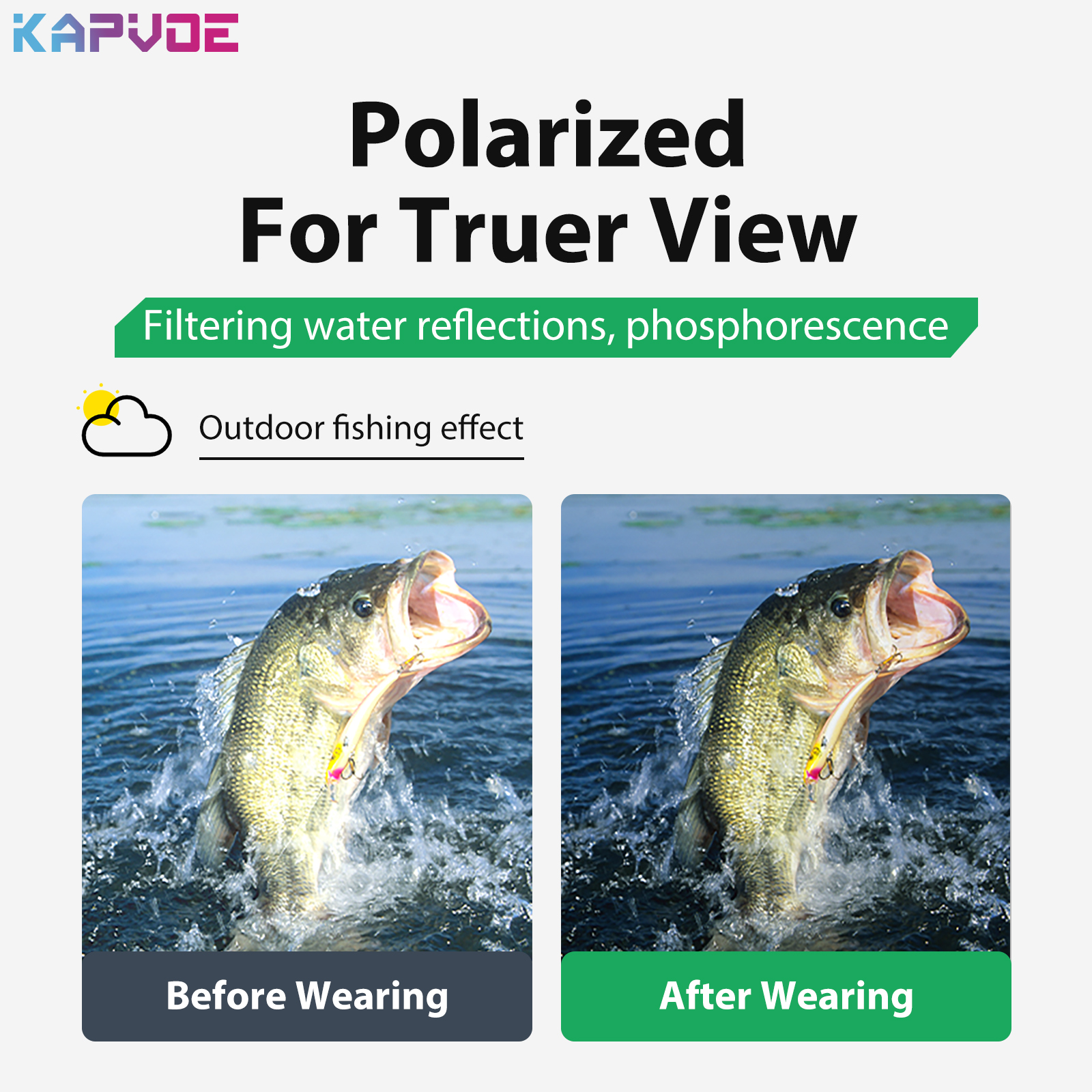 Preço de Atacado US$11.00 Óculos de Ciclismo Polarizados Kapvoe K232-Q Fashion