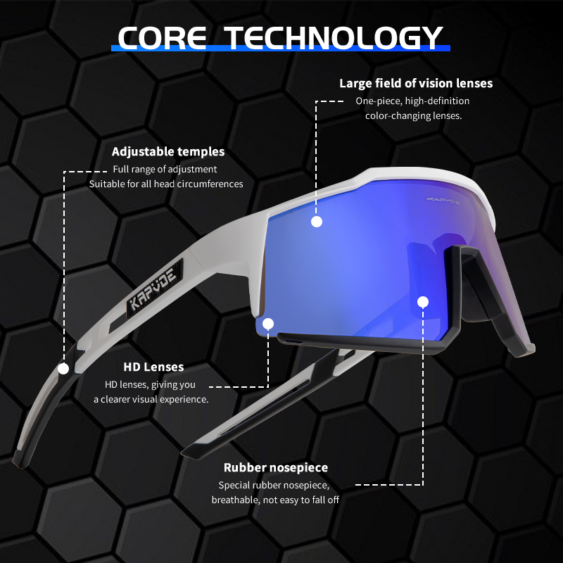 Preço de Atacado US$12.90 Óculos Esportivos Fotocromáticos Kapvoe K9022 Fashion