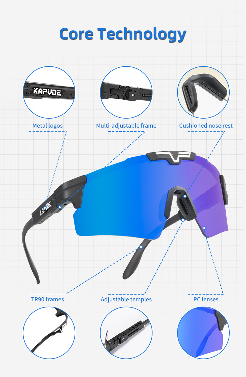 Preço de Atacado US$13,00 Óculos de Ciclismo Fotocromáticos Kapvoe K100-PH-REVO