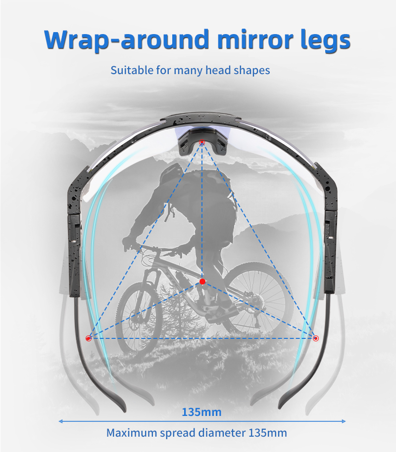 Preço de Atacado US$13,00 Óculos de Ciclismo Fotocromáticos Kapvoe K100-PH-REVO