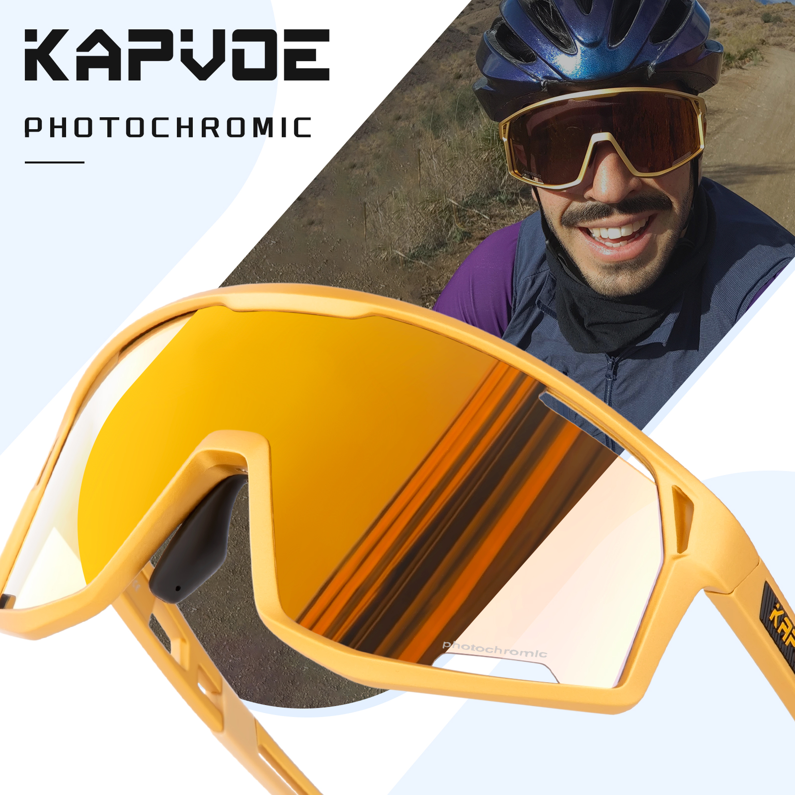 Preço de Atacado US$13,00 Óculos de Ciclismo Anti-UV Kapvoe K108-PH-RE