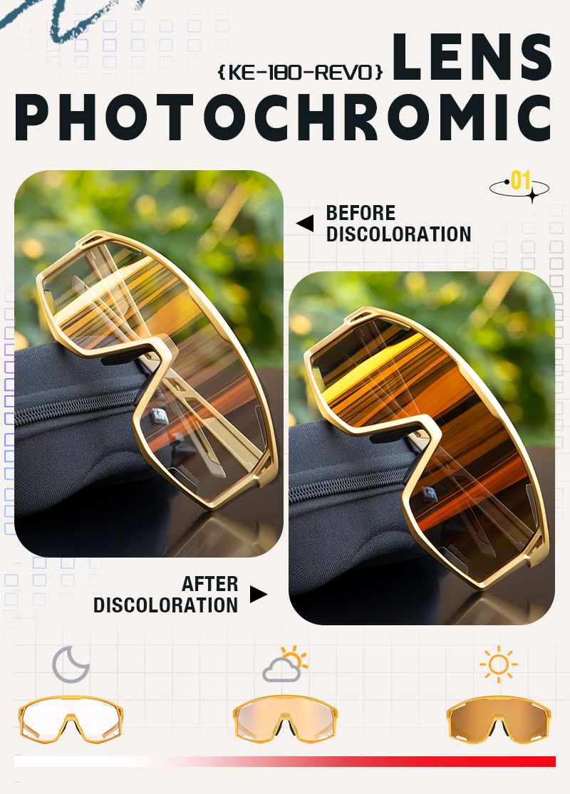 Preço de Atacado US$13,00 Óculos de Ciclismo Anti-UV Kapvoe K108-PH-RE