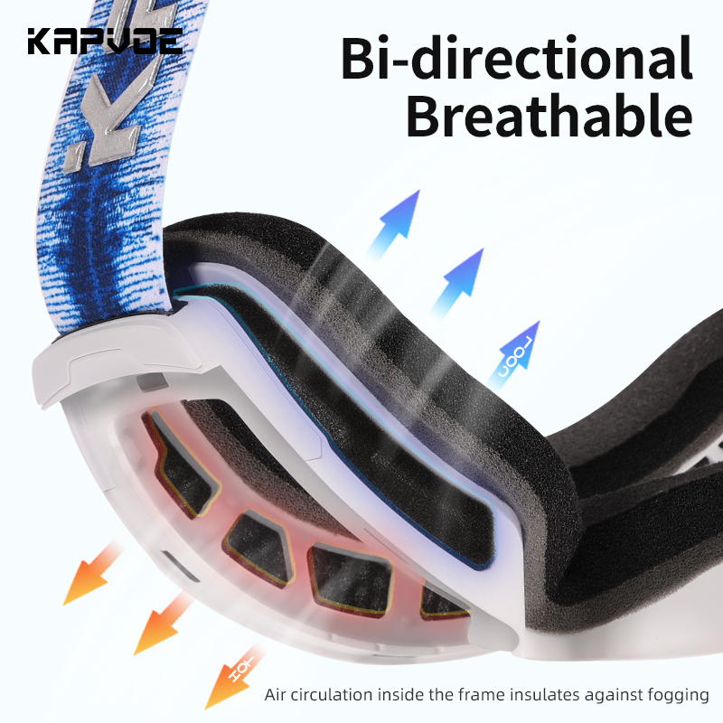 Preço de Atacado US$18.00 Óculos de Esqui Kapvoe K1718 UV400