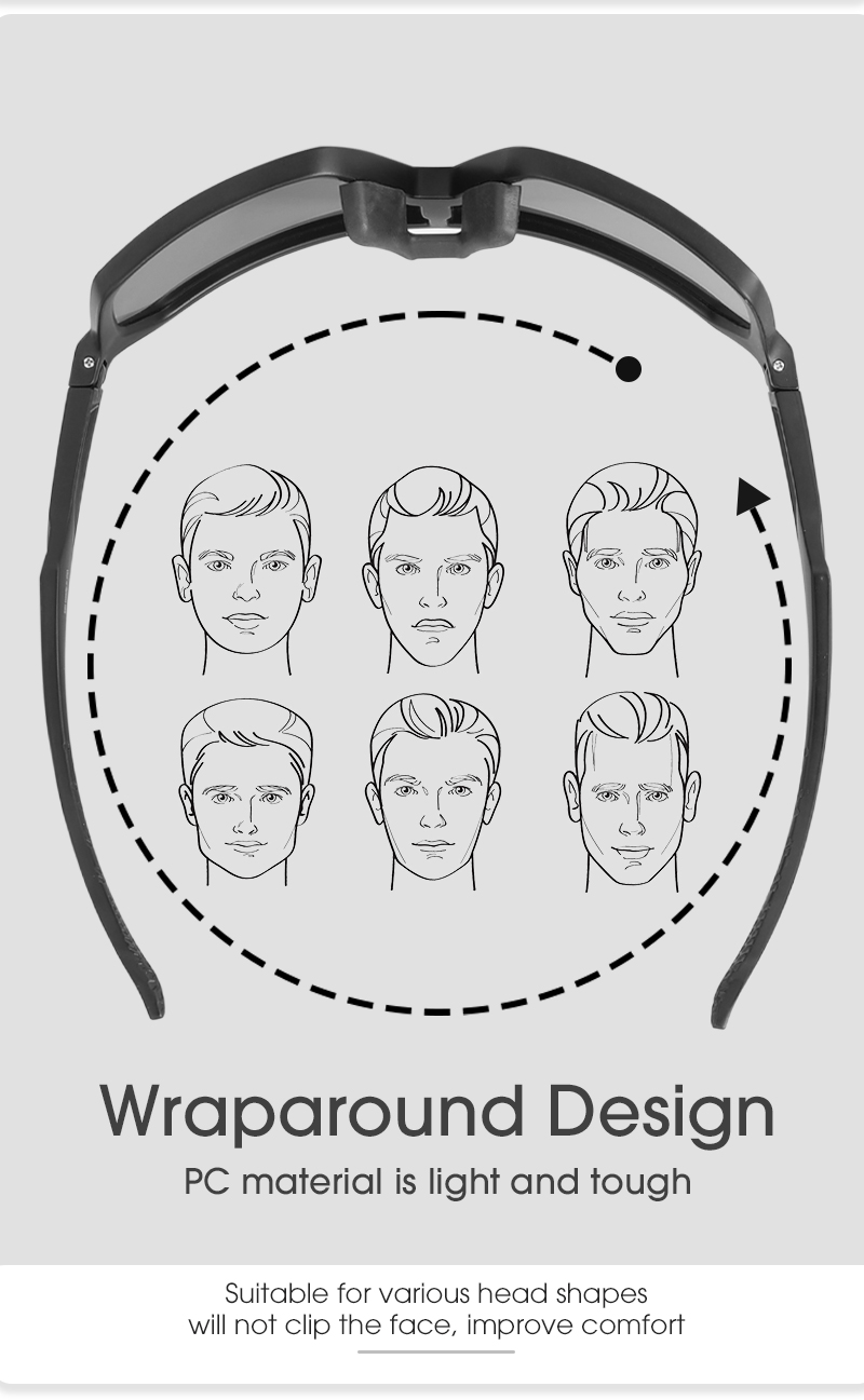 Preço de Atacado US$4,50 Óculos Esportivos Fotocromáticos SCVCN S62 para Ciclismo